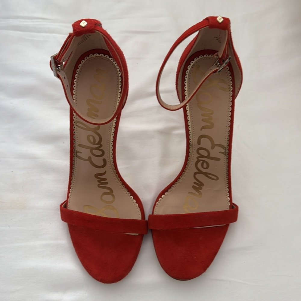 Sam Edelman Red Ariella Ankle Strap Sandal - Picture 3 of 5